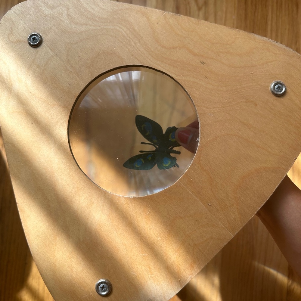 Creative Playthings Magnifying Glass Stools 3 Leg Wood Stools Toy 11"